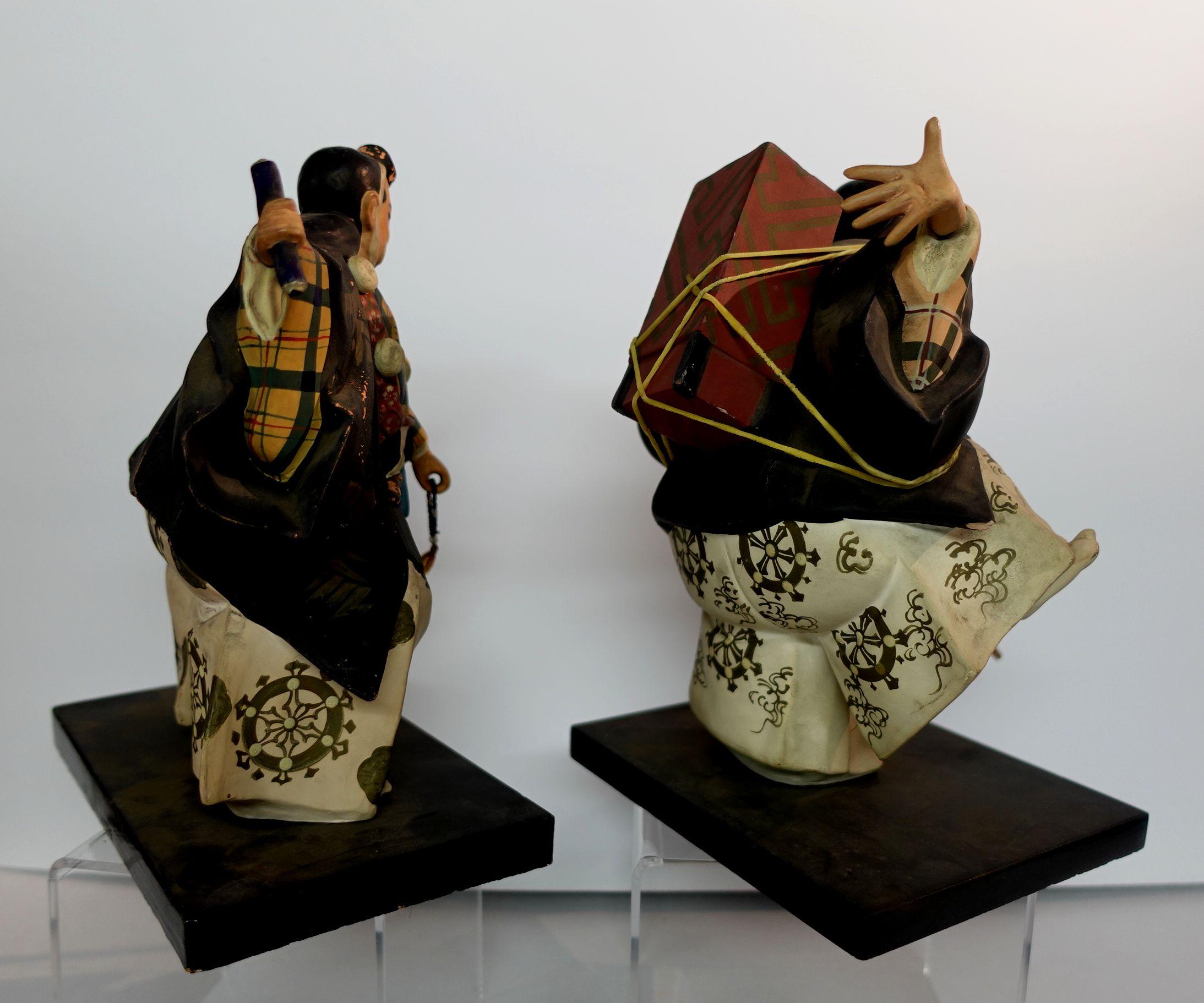 20th Century 19th Century Japanese Samurai Plaster Figures For Sale