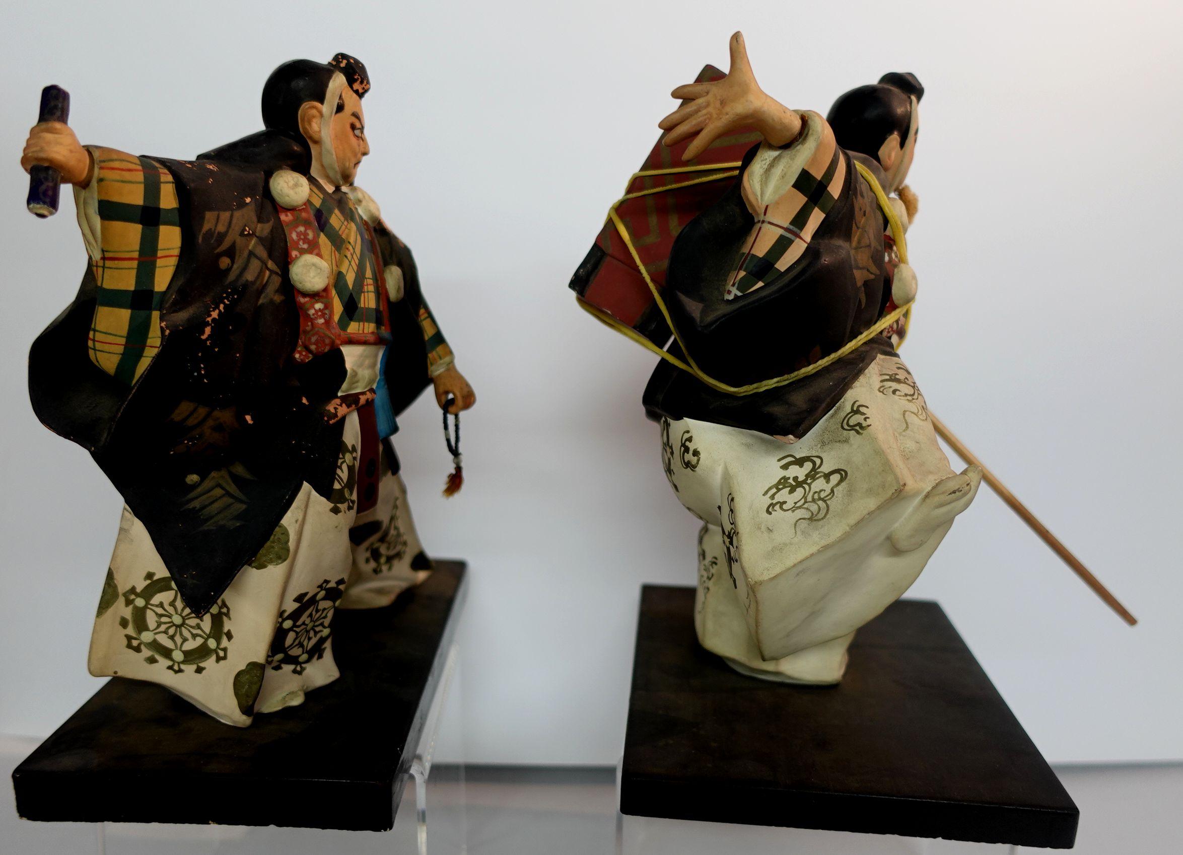 Stucco 19th Century Japanese Samurai Plaster Figures For Sale