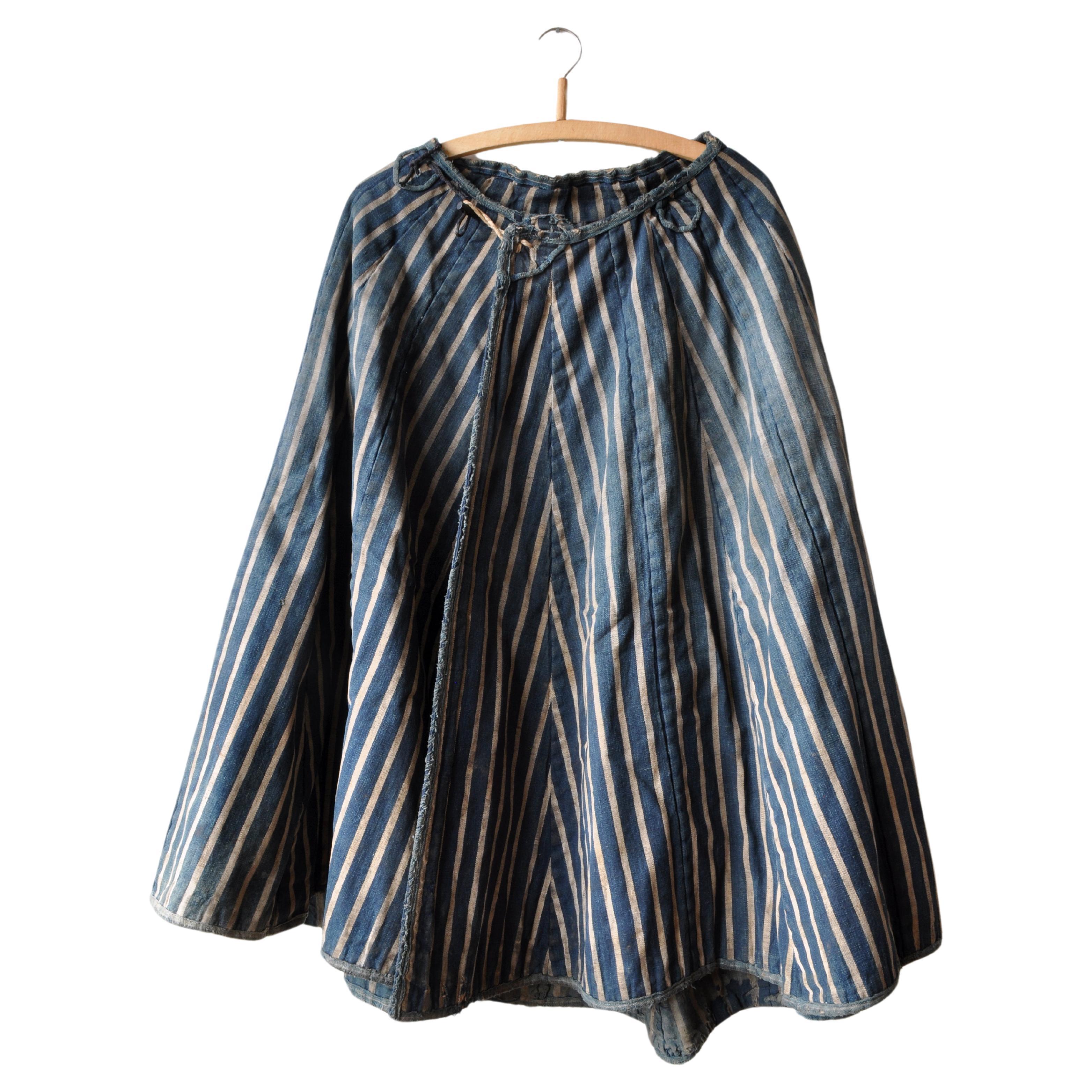 19th Century Japanese Samurai Traveller's Indigo-Dyed Cape