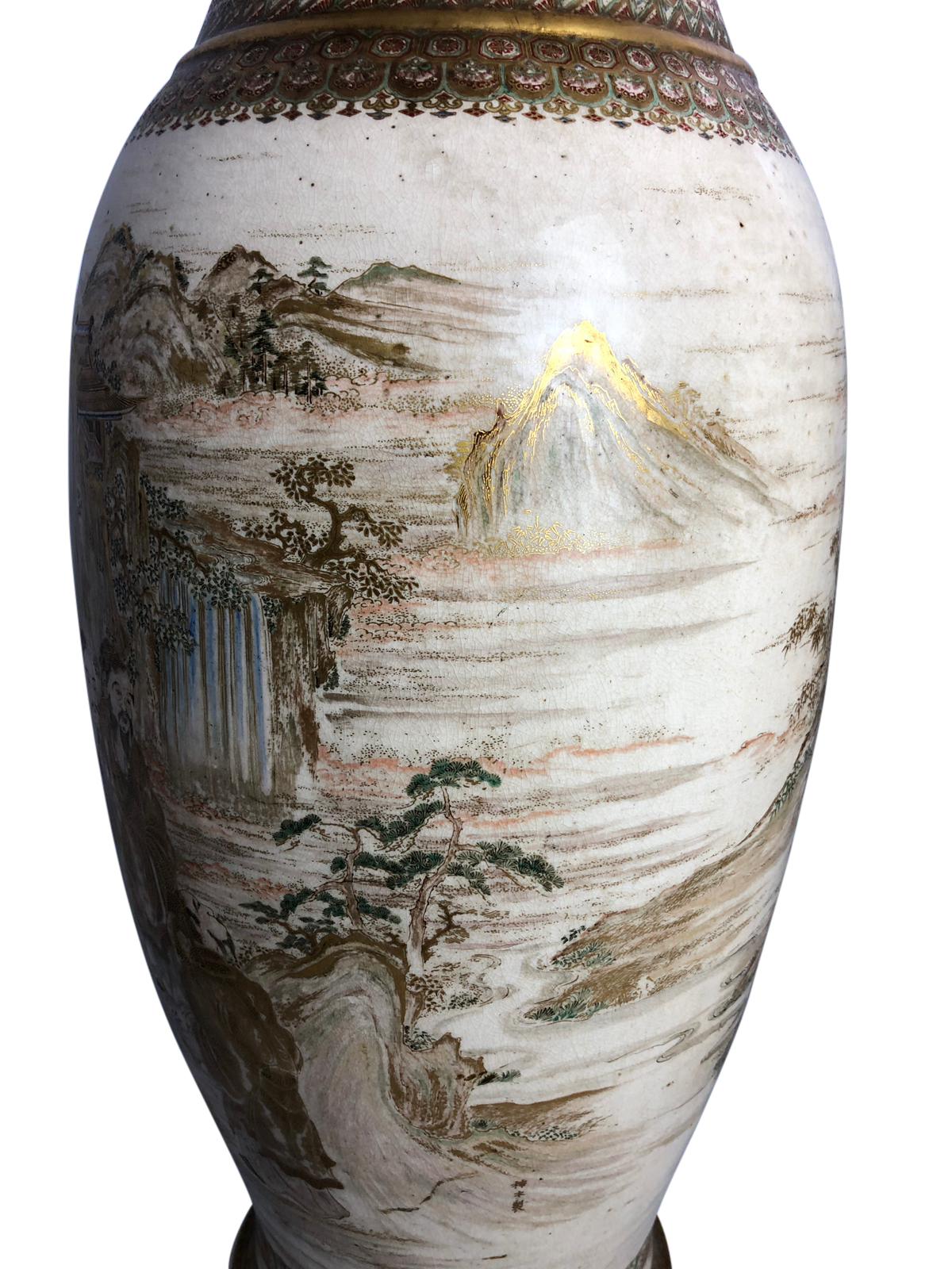 Pair of 19th Century, Japanese Satsuma Vase 4