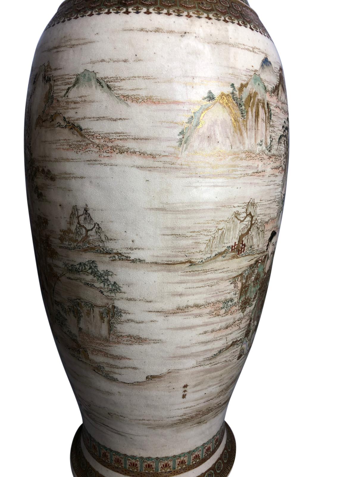 Pair of 19th Century, Japanese Satsuma Vase 5