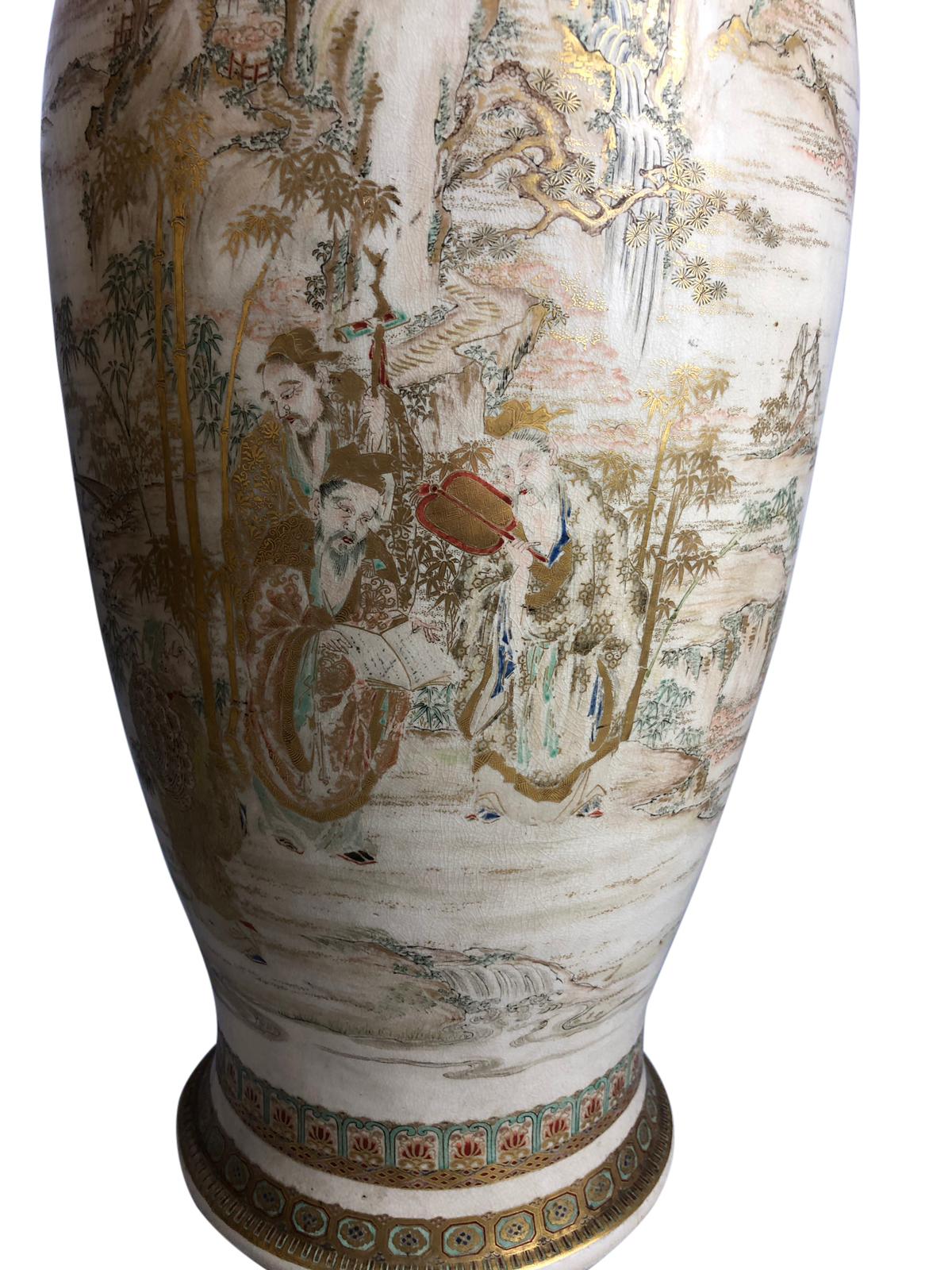 Pair of 19th Century, Japanese Satsuma Vase 6