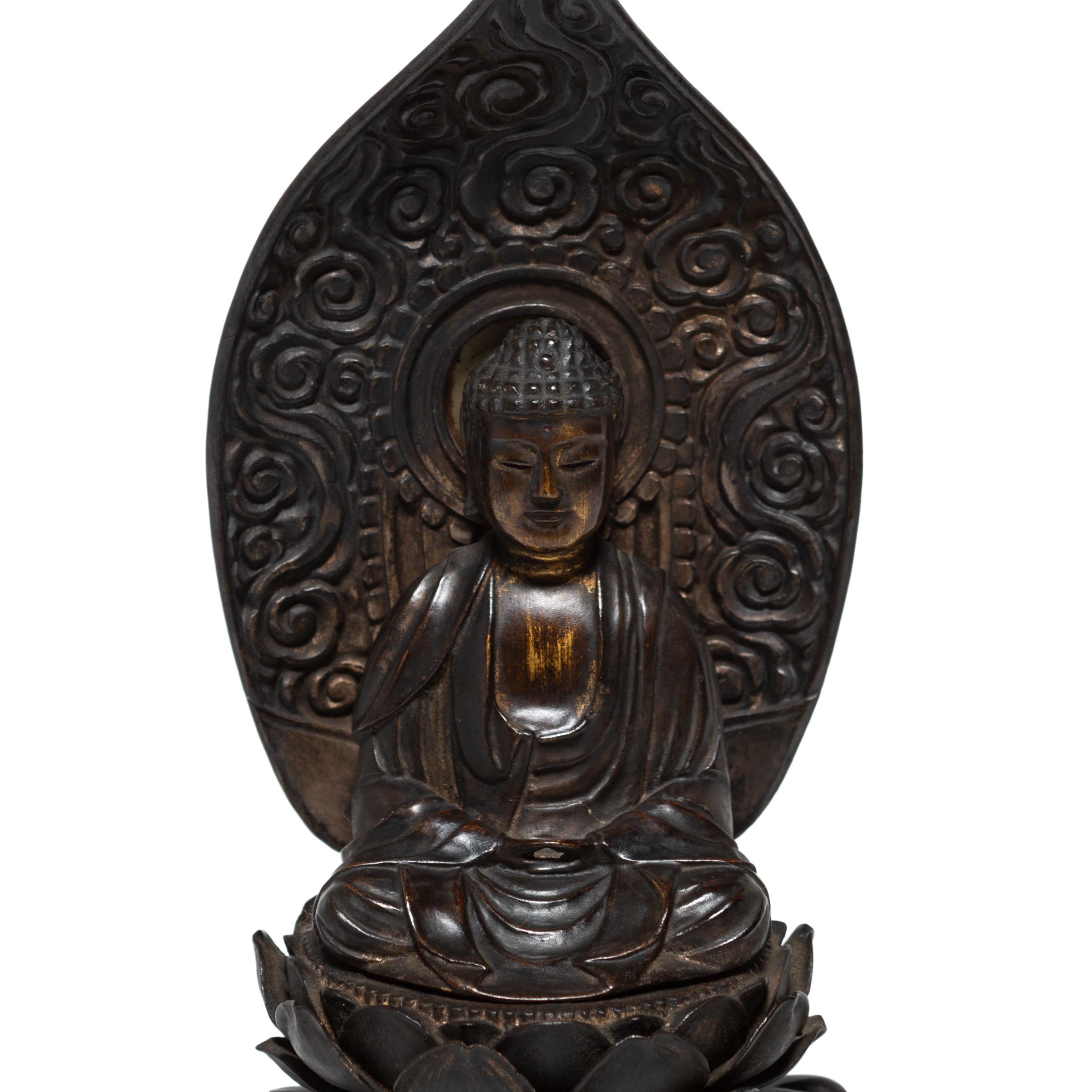 Lacquer 19th Century Japanese Seated Figure of Amida