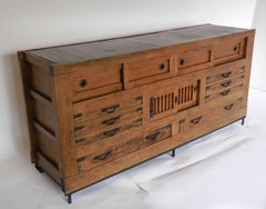 19th Century Japanese Mizuya Cabinet with Custom Iron Base