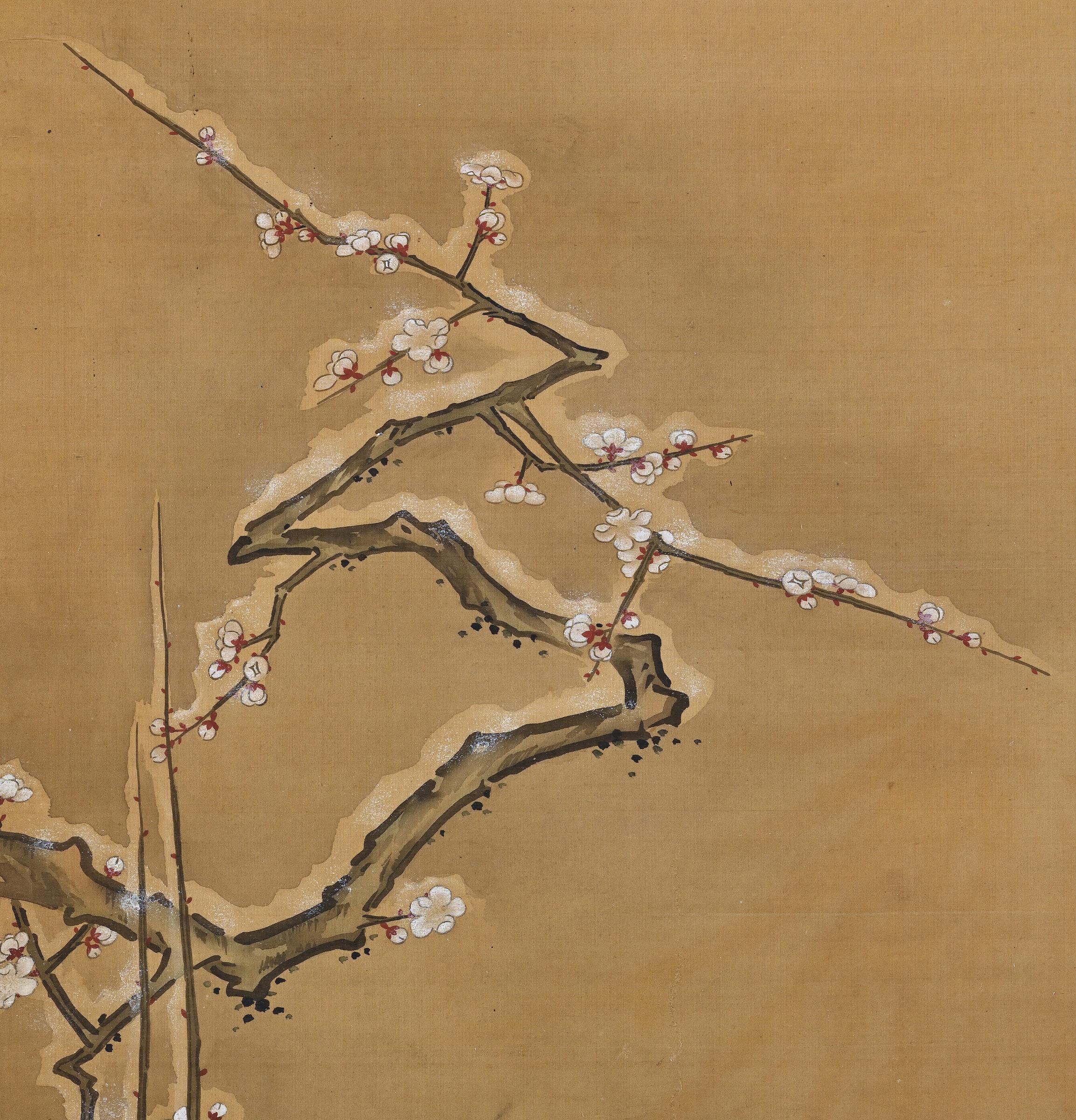 what do the peacocks and the birds symbolize in the silk painting above