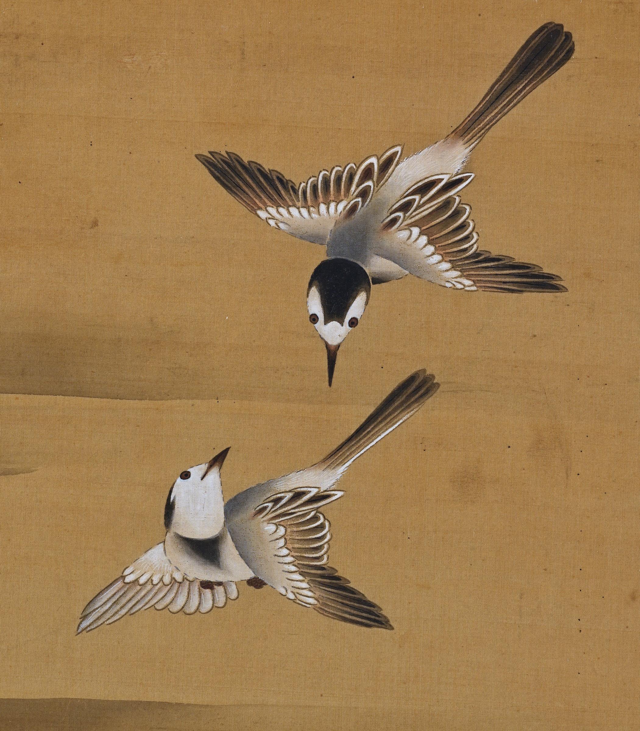 Asian 19th Century Japanese Silk Painting by Kano Chikanobu, Turtles & Azalea For Sale