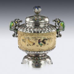 19th Century Japanese Silver, Enamel and Shibayama Koro, circa 1890