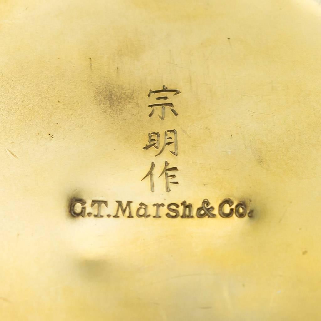 19th Century Japanese Solid Silver-Gilt and Enamel, Loetz Vase, G.T Marsh 5