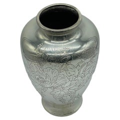 19th Century Japanese Sterling Silver Vase