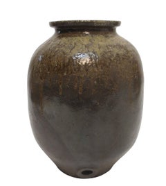 19th Century Japanese Stoneware Sake Jar Vessel