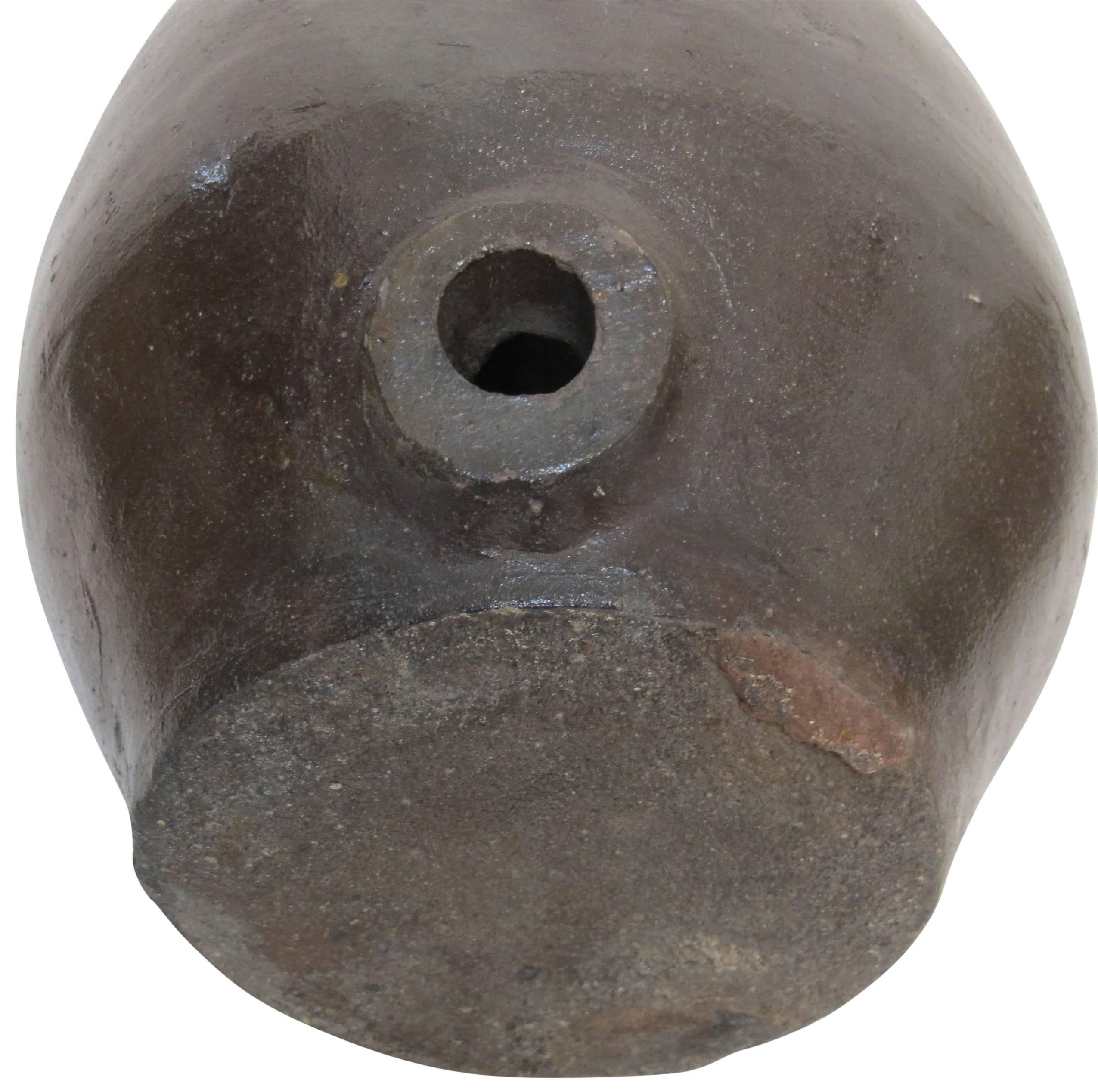 19th Century Japanese Stoneware Sake Jar Vessel In Good Condition In San Francisco, CA