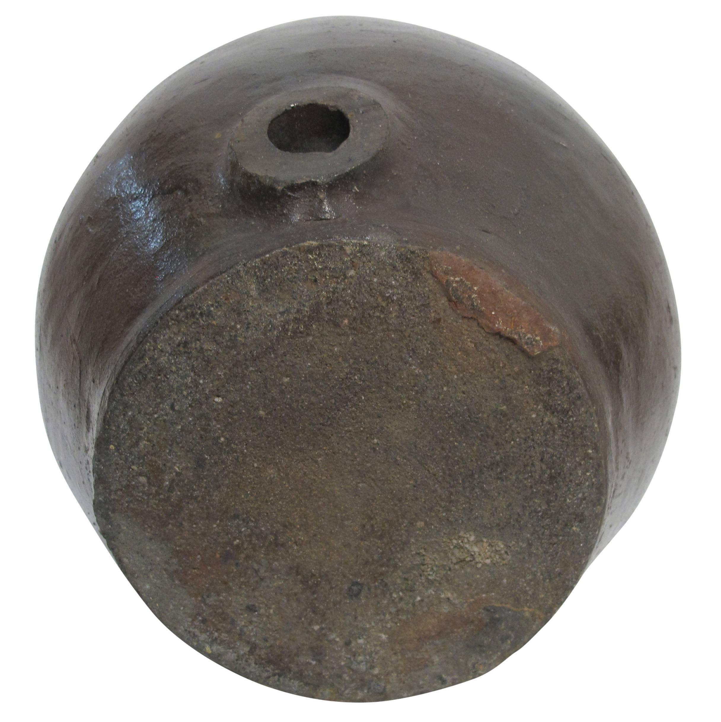 Pottery 19th Century Japanese Stoneware Sake Jar Vessel