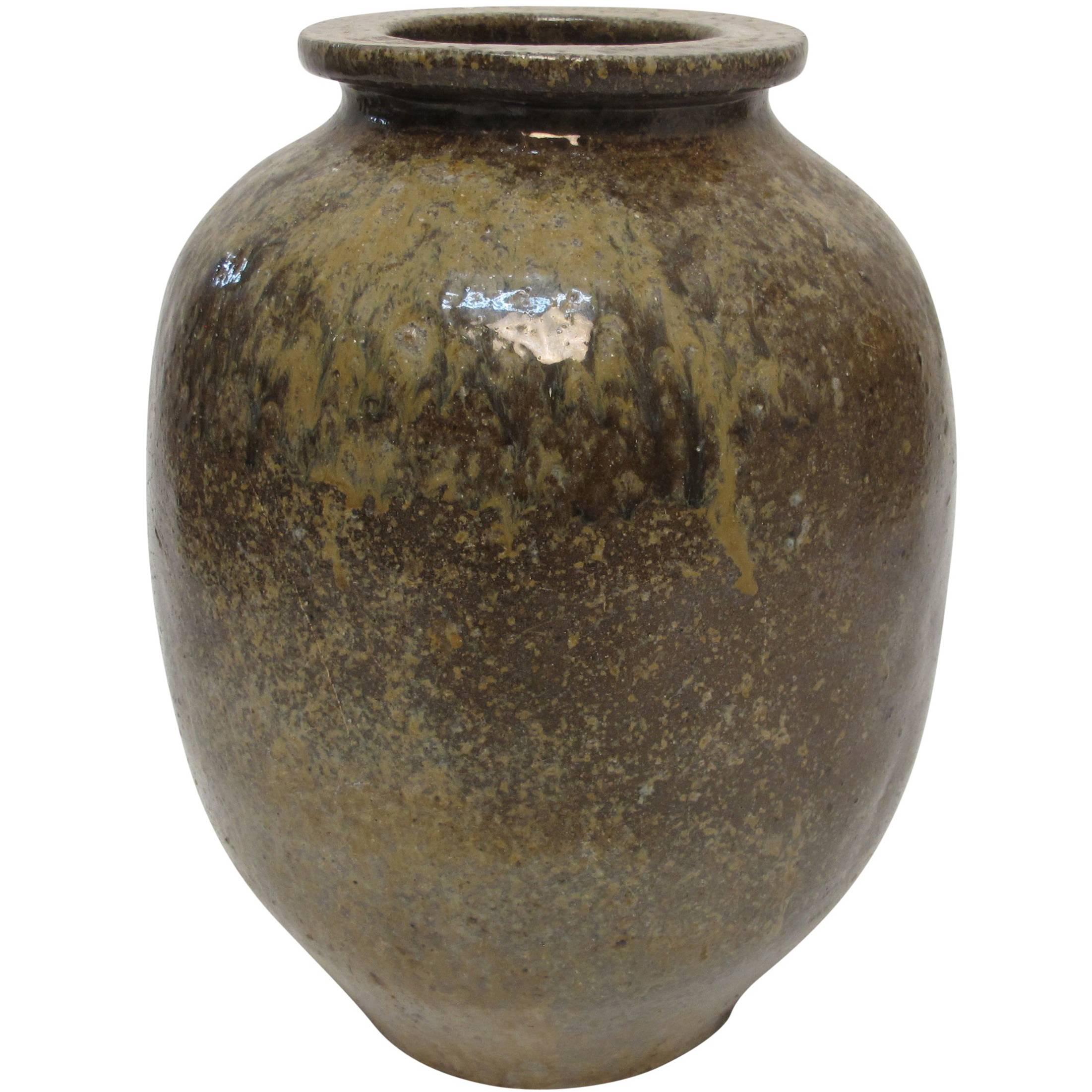 19th Century Japanese Stoneware Sake Jar Vessel
