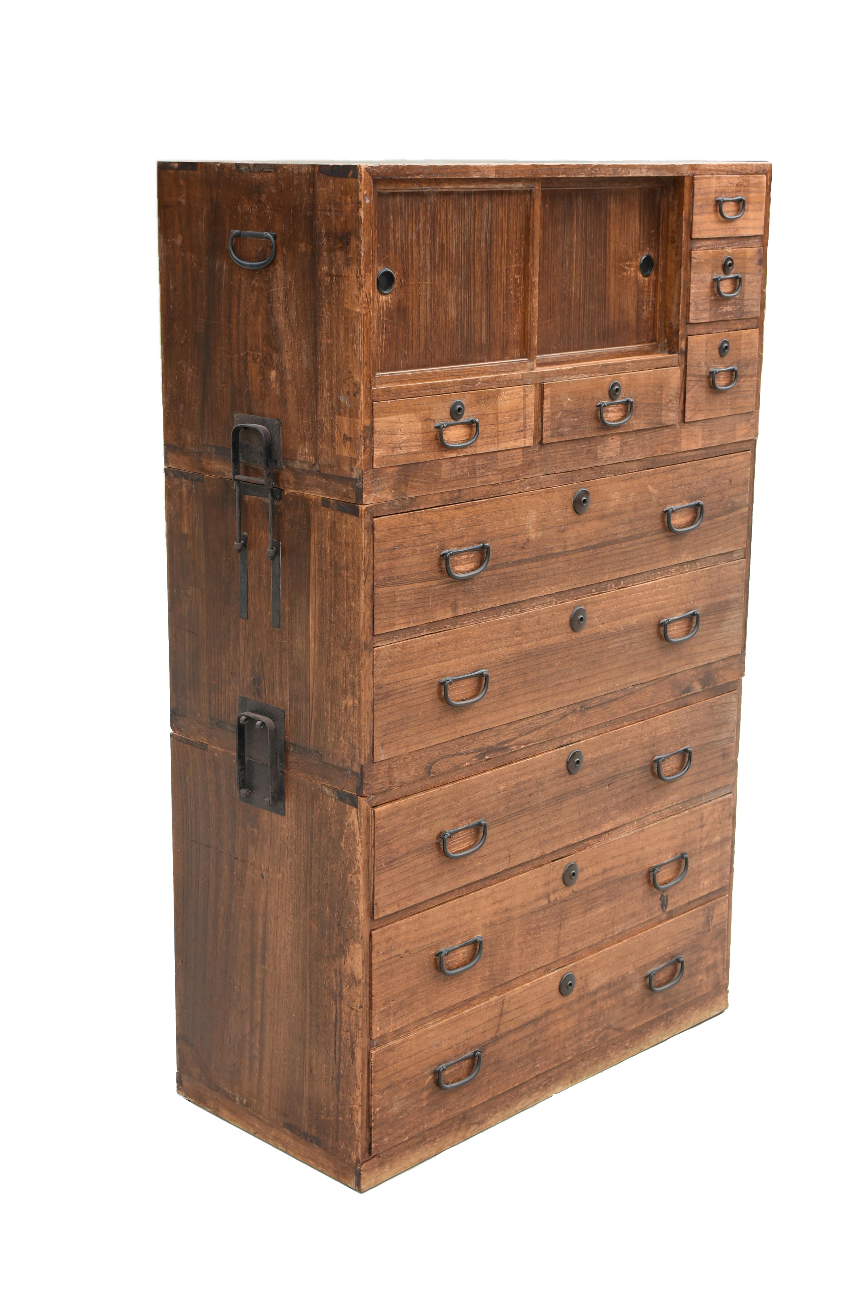 Hand-Crafted 19th Century Japanese Tansu Meiji Period