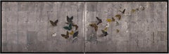 19th Century Japanese Tea-Ceremony Screen One Hundred Butterflies by Mori Kansai