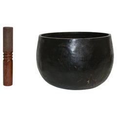 Used 19th Century Japanese Temple Singing Bowl Signed 12" G3 Tone