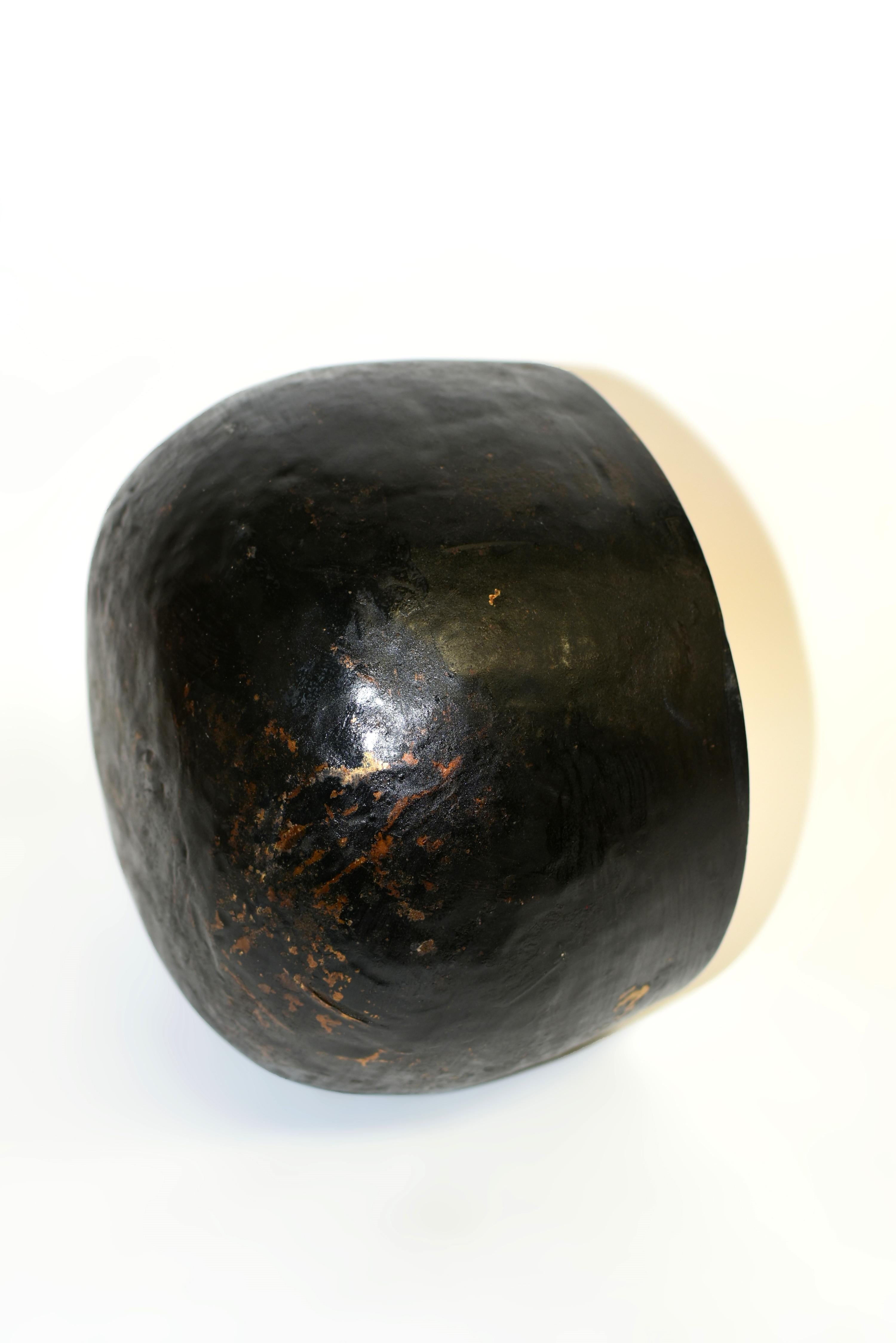 Bronze Bol de chant de temple japonais du 19ème siècle signé 12