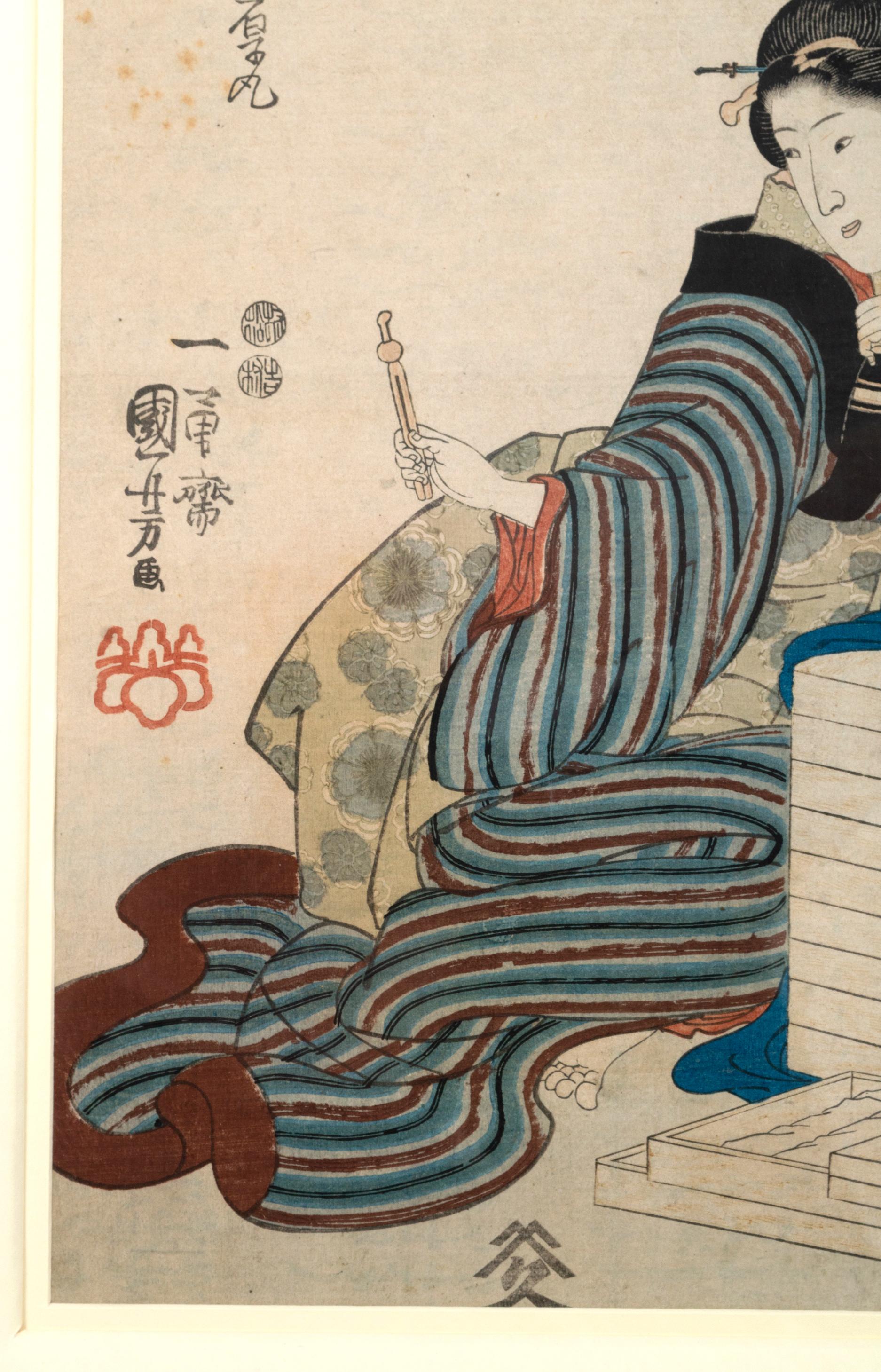19th Century Japanese Woodblock Print, Meiji Period, After Utagawa Kuniyoshi In Good Condition For Sale In London, GB