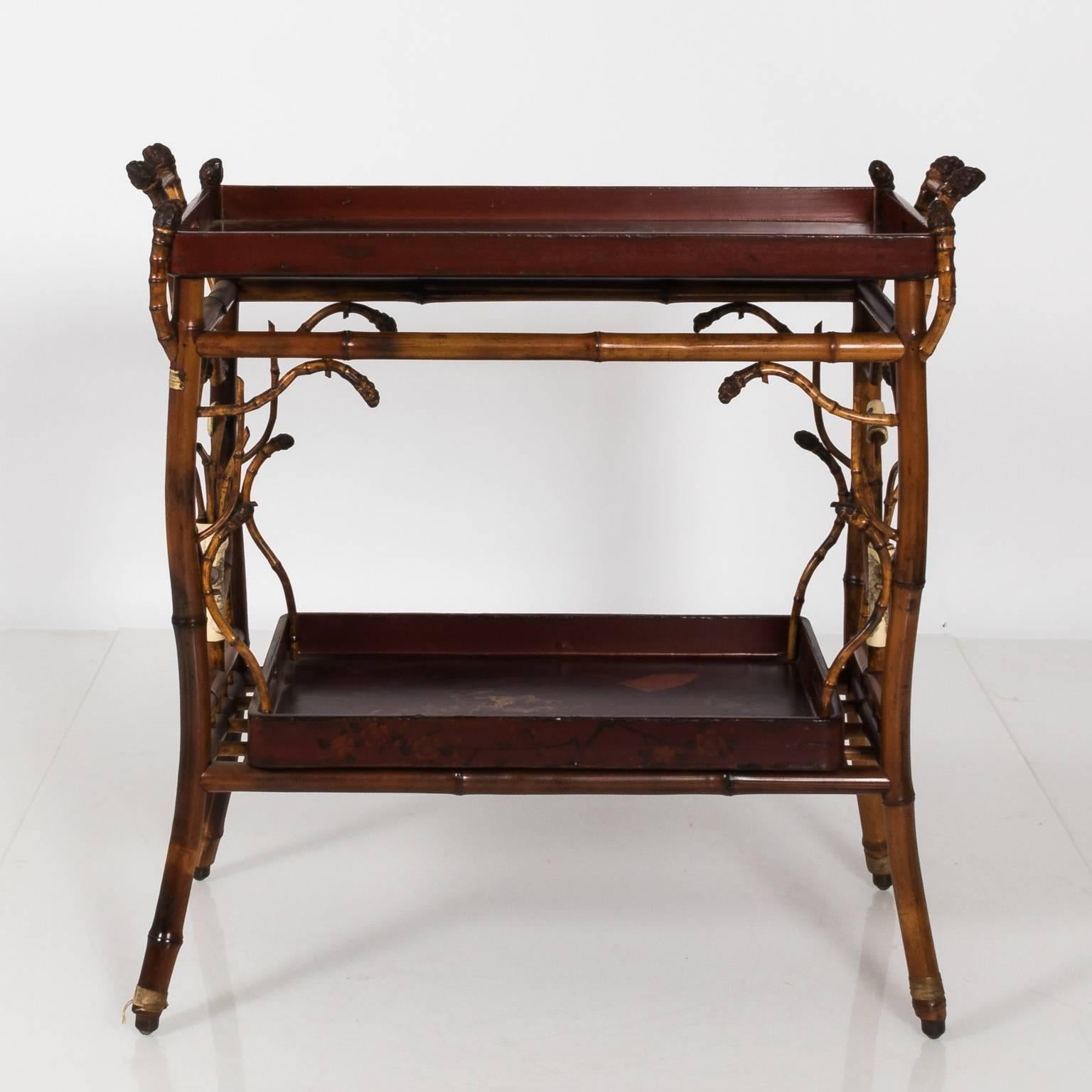 19th Century Japanned Bamboo Tray Table For Sale 6