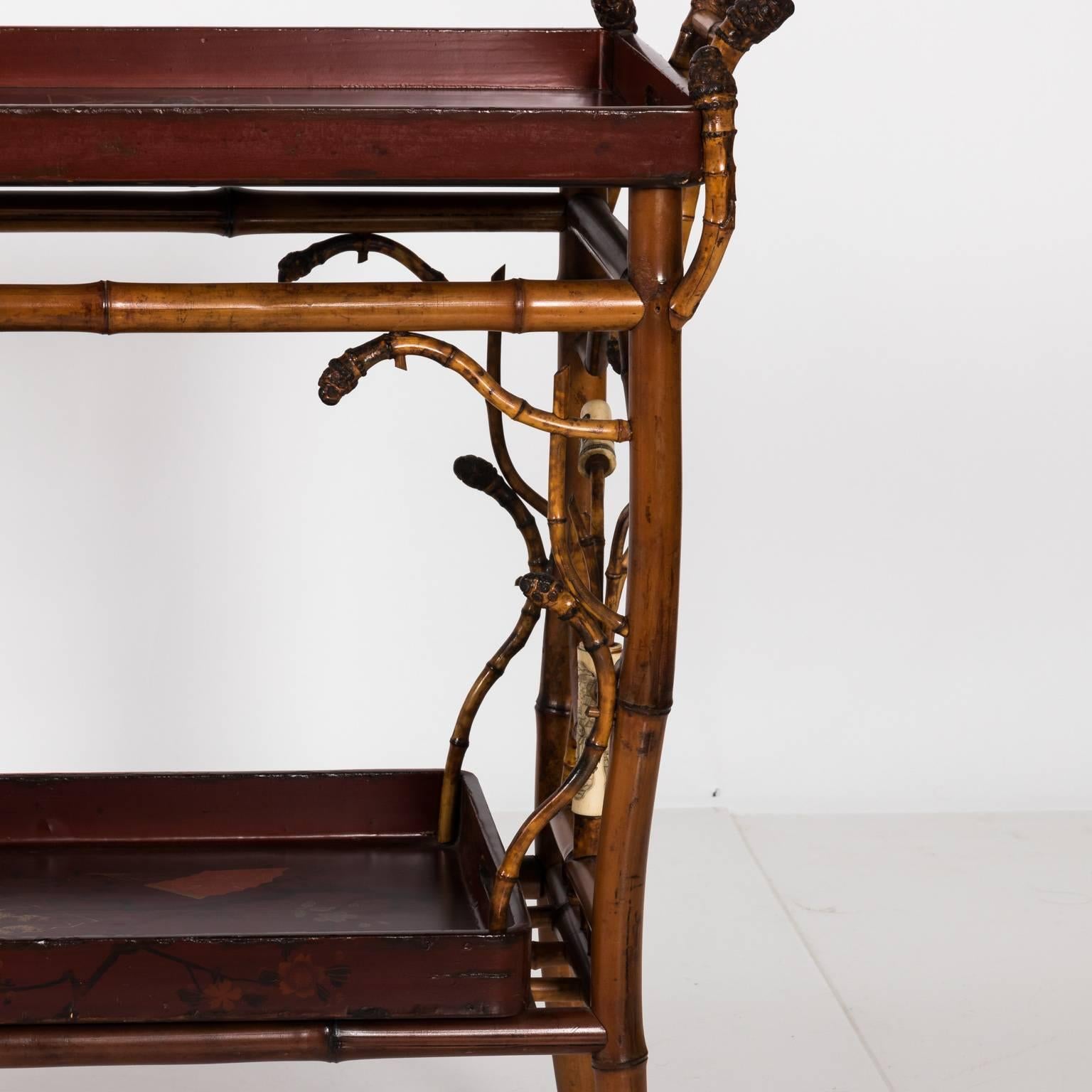 19th Century Japanned Bamboo Tray Table For Sale 7