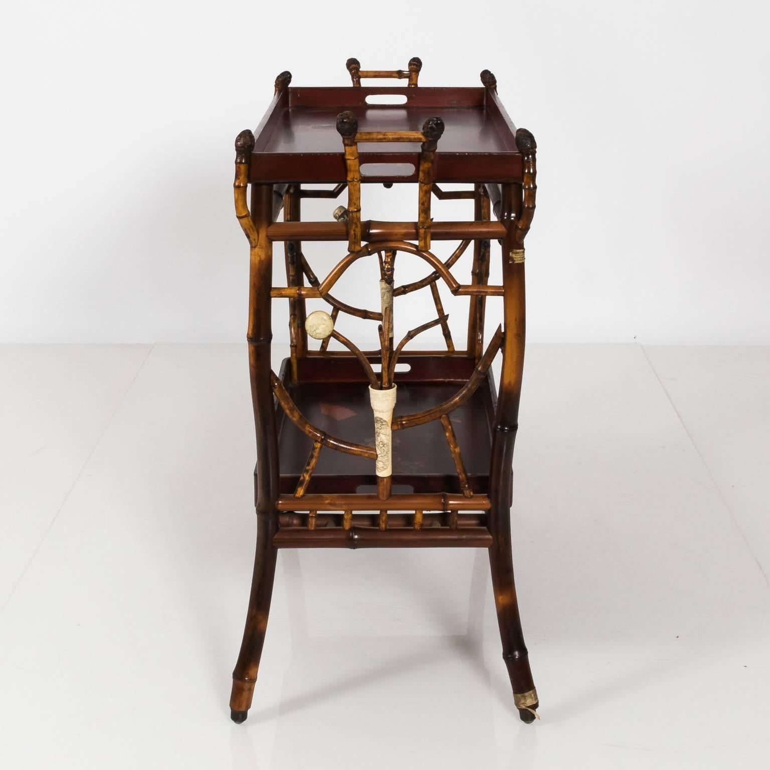 19th Century Japanned Bamboo Tray Table For Sale 8