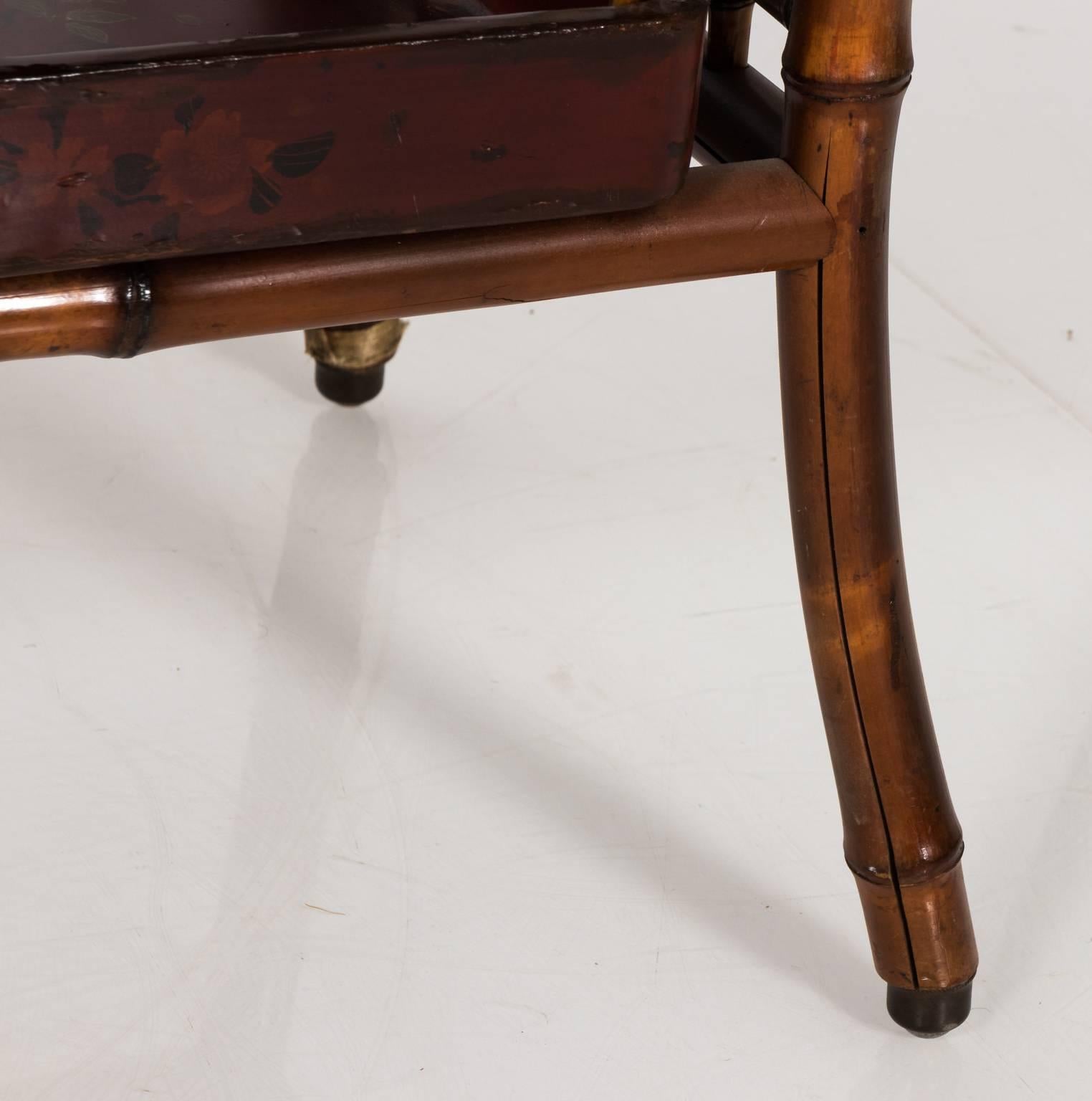 19th Century Japanned Bamboo Tray Table In Good Condition For Sale In Stamford, CT
