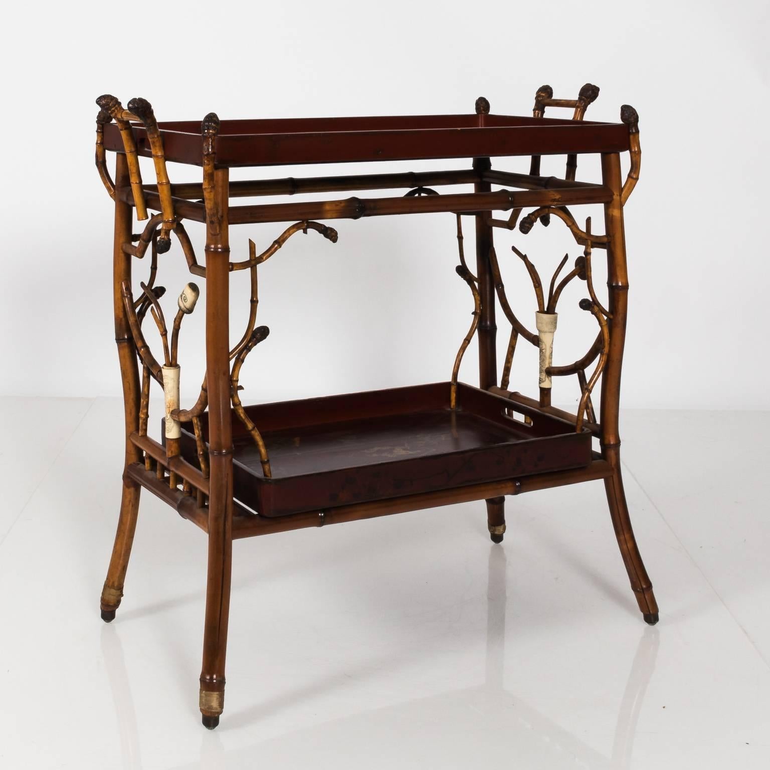 19th Century Japanned Bamboo Tray Table For Sale 2
