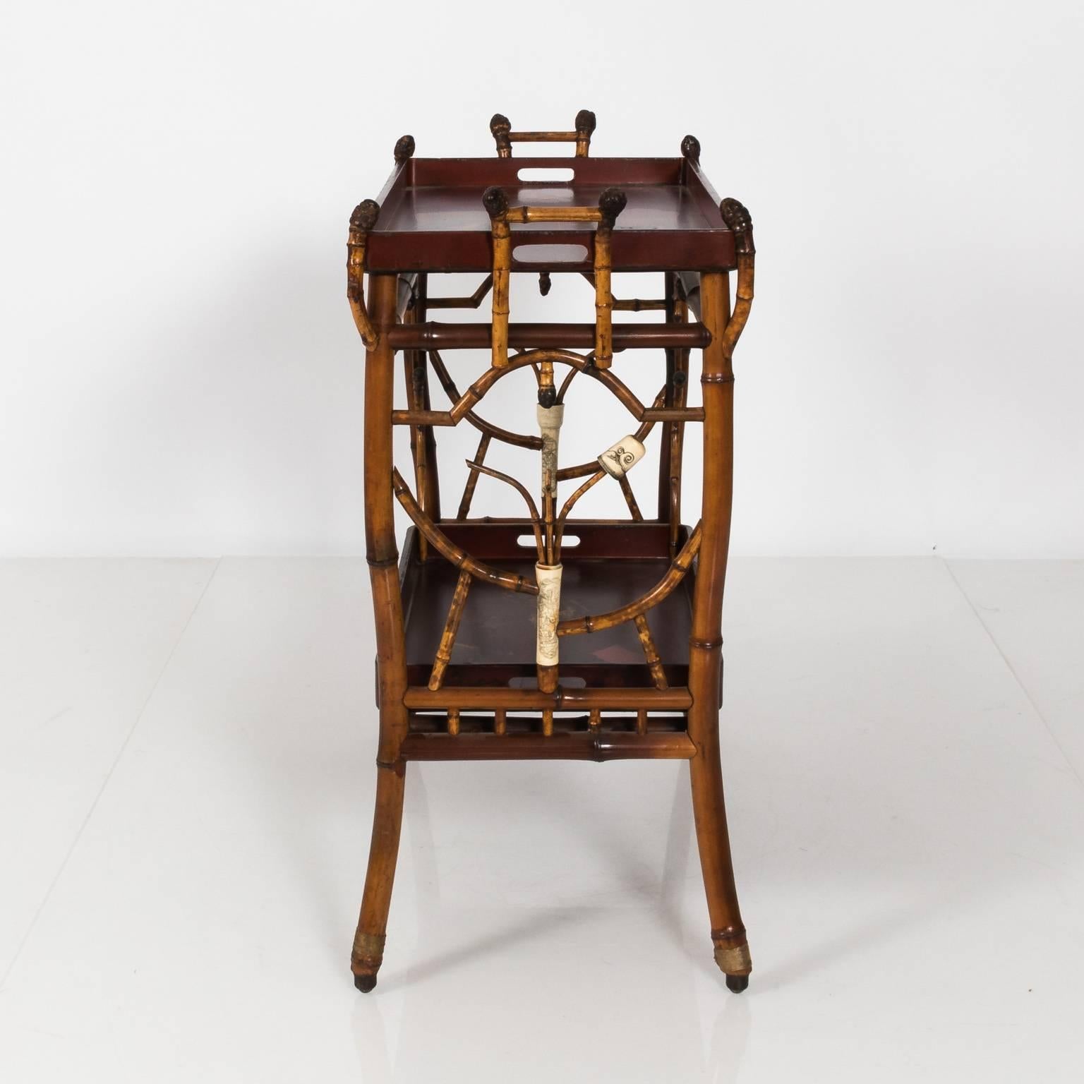 19th Century Japanned Bamboo Tray Table For Sale 3