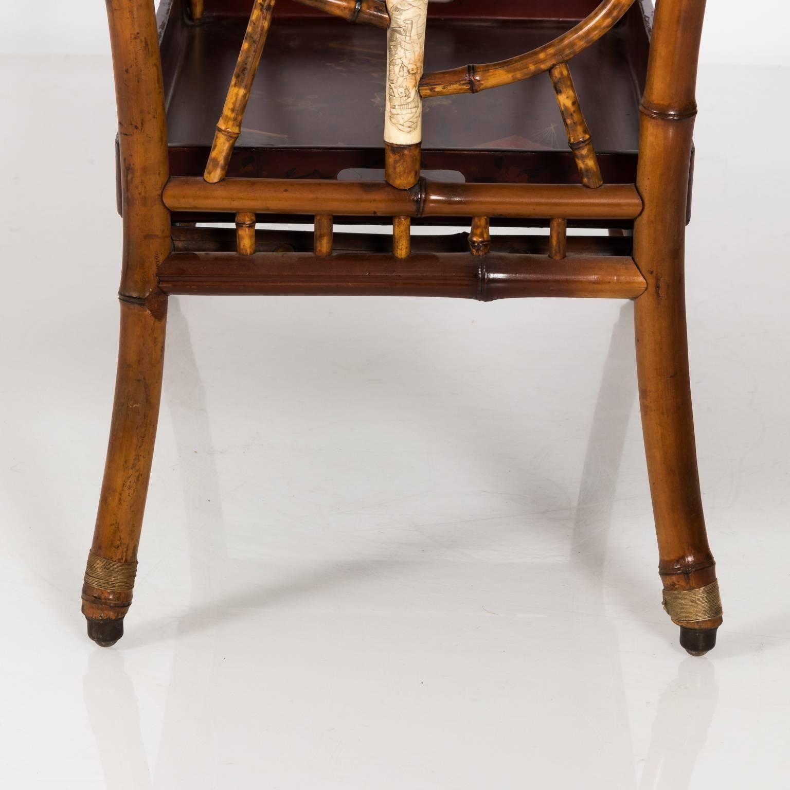 19th Century Japanned Bamboo Tray Table For Sale 5
