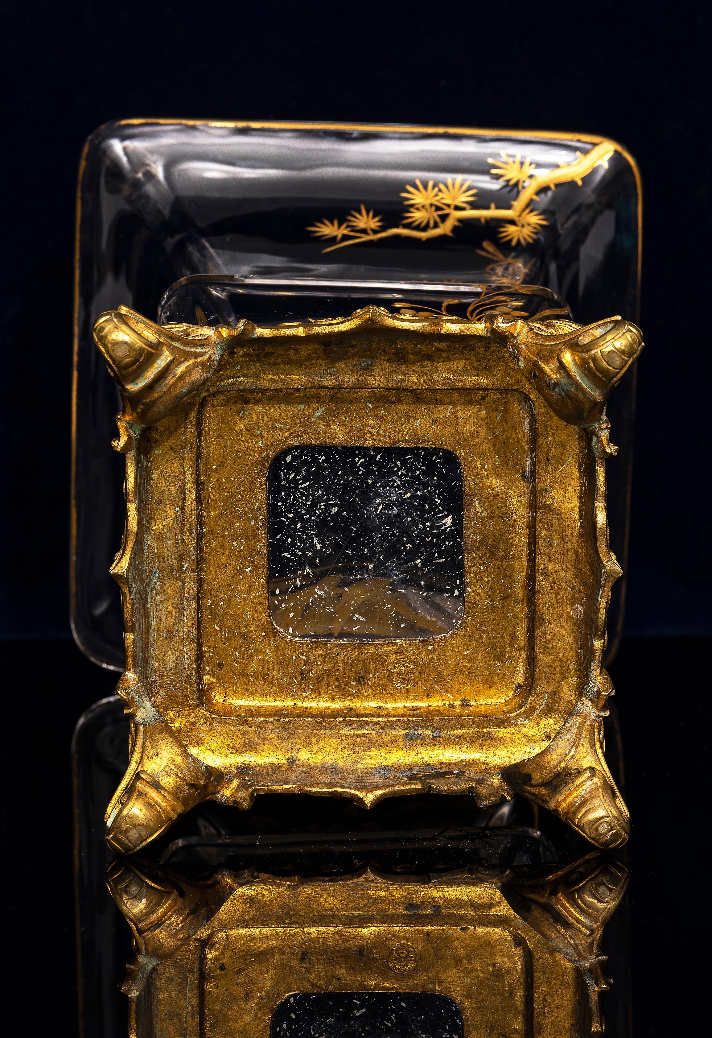 19th Century Japonism Ormolu Mounted Signed Baccarat Crystal Vase by Lievre 8