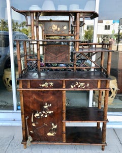 19TH Century Japonisme Bamboo Display Cabinet