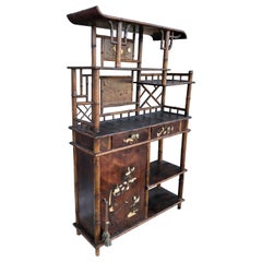 19TH Century Japonisme Bamboo Display Cabinet