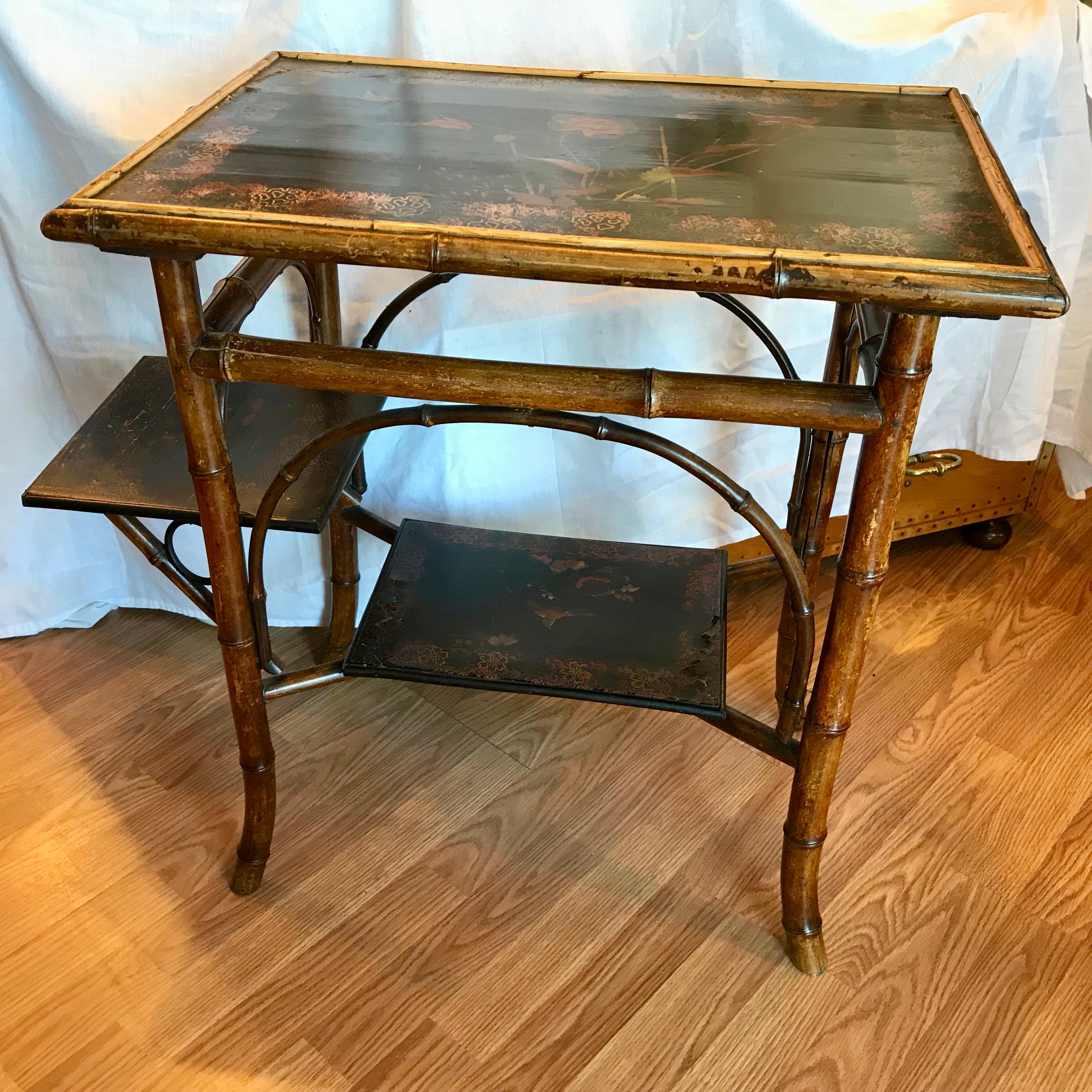 19th Century Japonisme Bamboo Side Table In Good Condition In West Palm Beach, FL