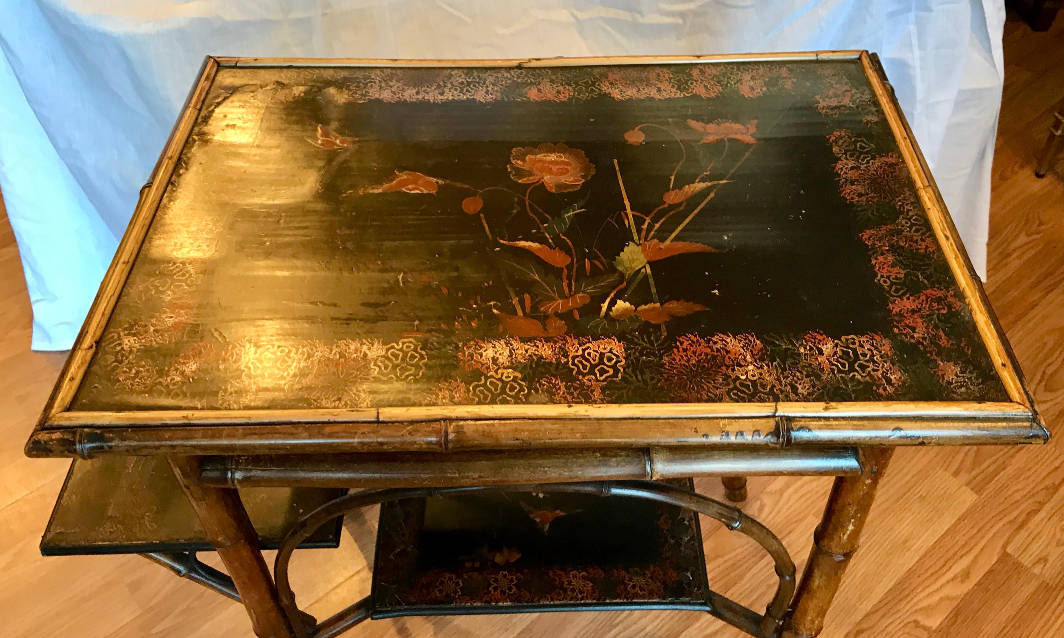 19th Century Japonisme Bamboo Side Table 1