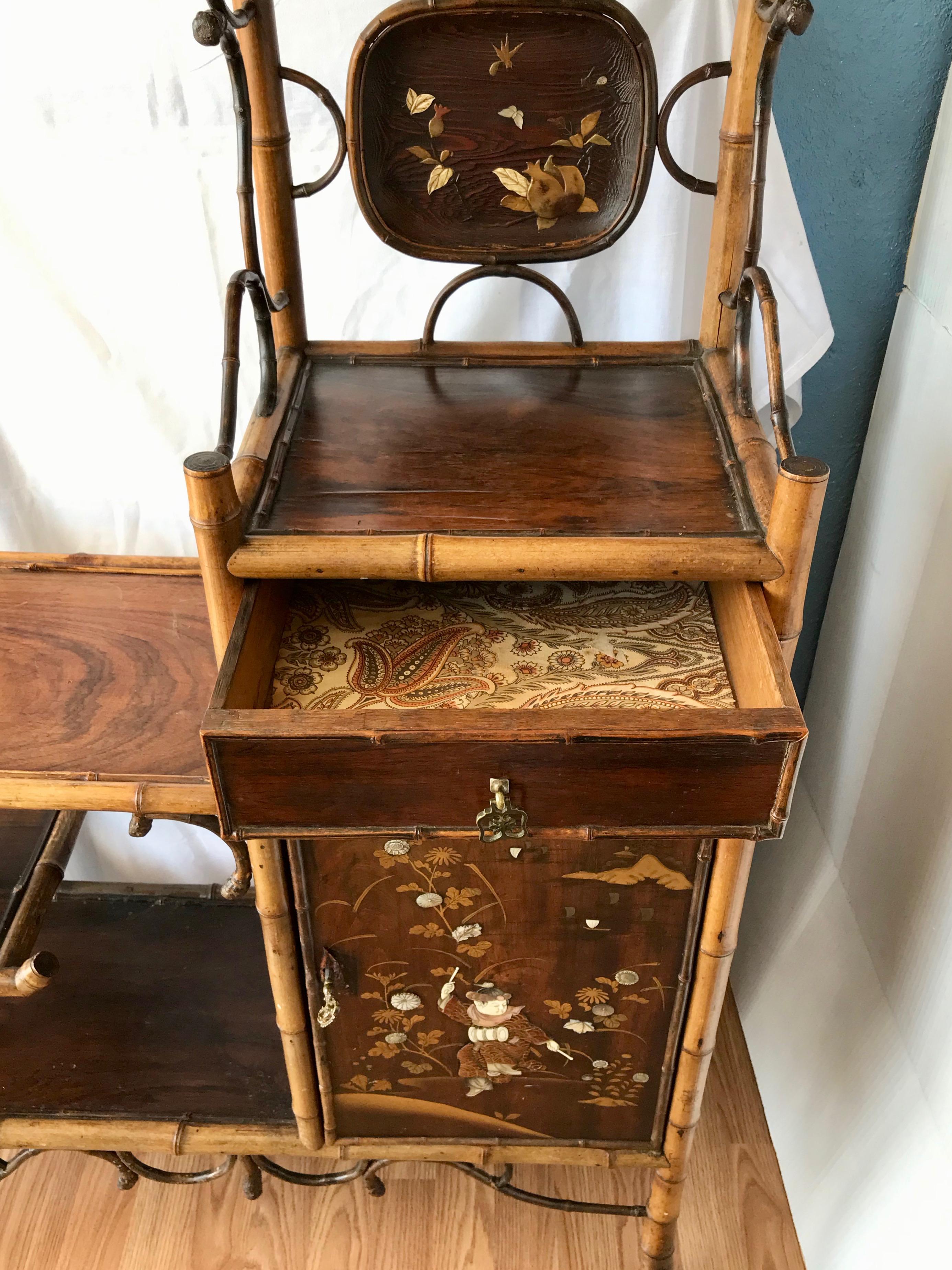 19th Century Japonisme Motif Bamboo Side Cabinet 6