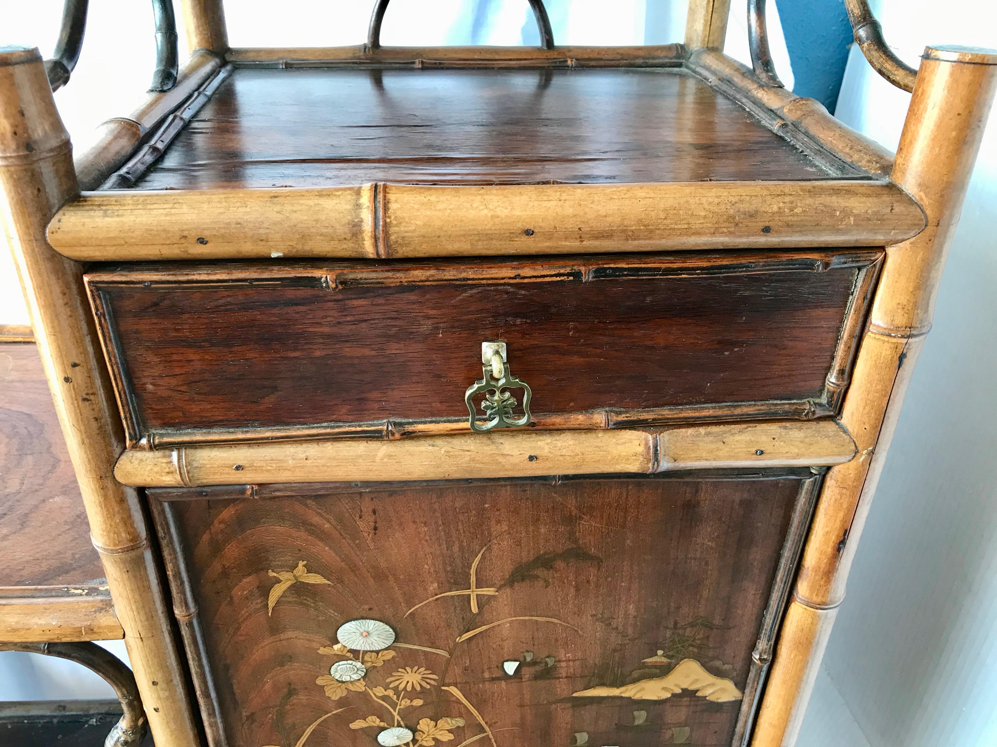 19th Century Japonisme Motif Bamboo Side Cabinet 10