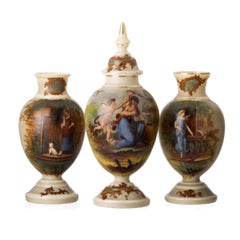 19th Century - Jar with Lid and Pair of Vases