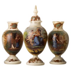 19th Century - Jar with Lid and Pair of Vases