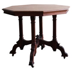 Table centrale en chêne Jas Shoolbred du 19ème siècle 