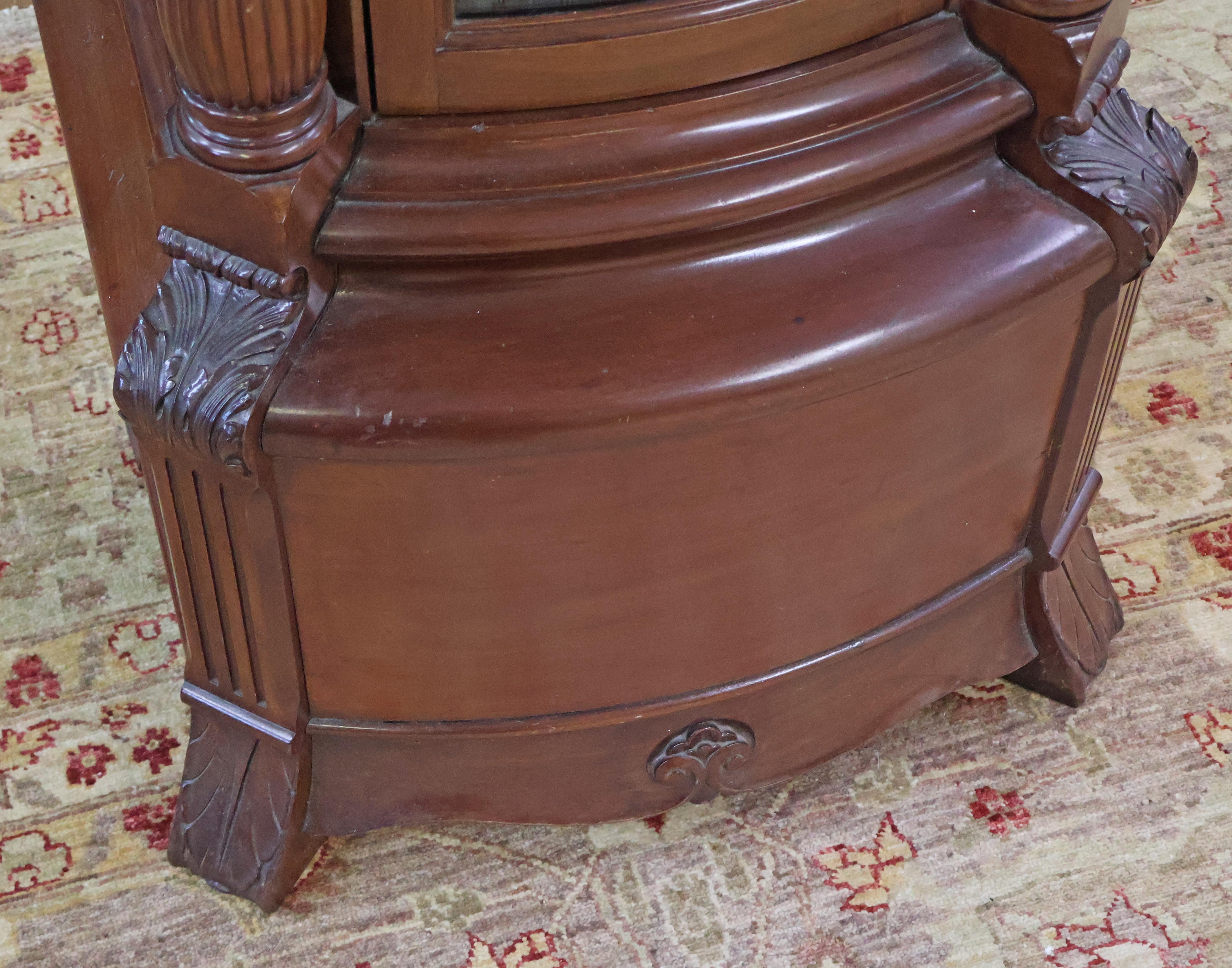 19th Century J.E Caldwell Victorian 9 Tube Mahogany Tall Case Grandfather Clock For Sale 4