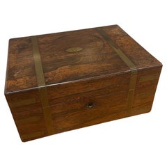 Antique 19th Century J.J. Mechi Brass Bound Writing Slope Box