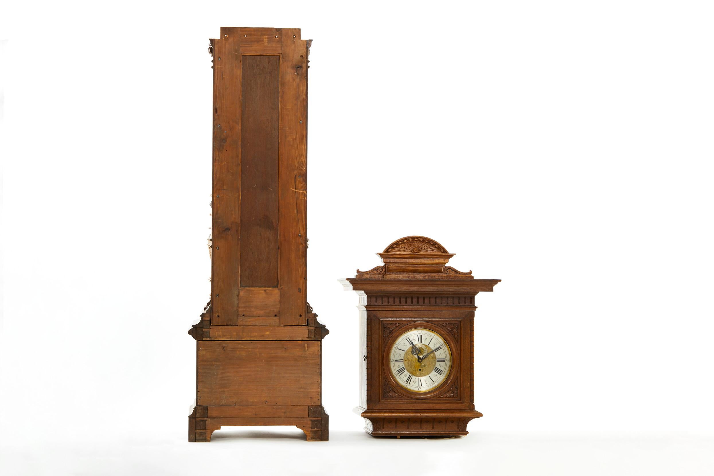 Hand-Painted 19th Century Johann Wien 90 Day Regulator Clock For Sale