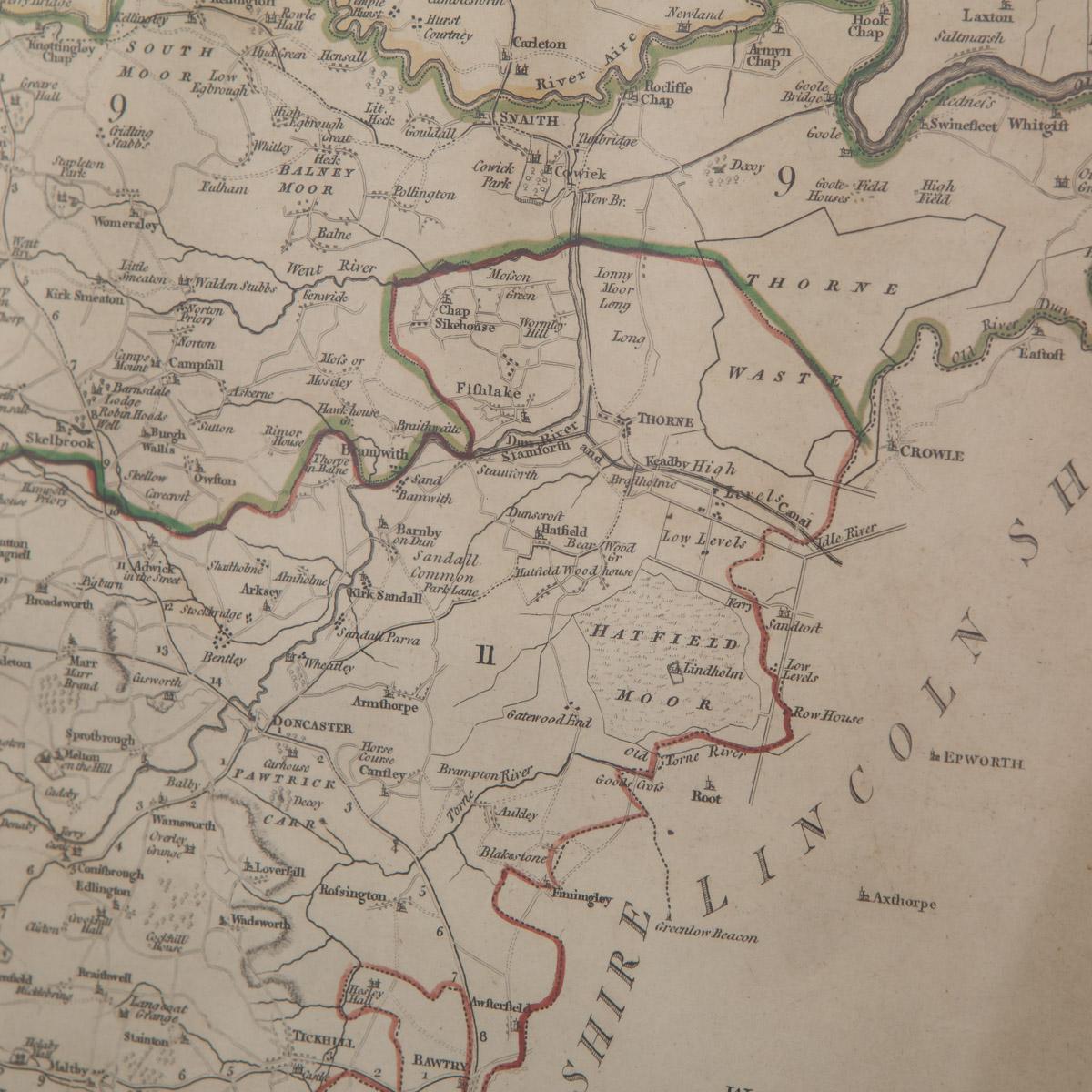 Carte du 19e siècle de John Carys de la partie sud du West Riding of Yorkshire, vers 1805 en vente 5