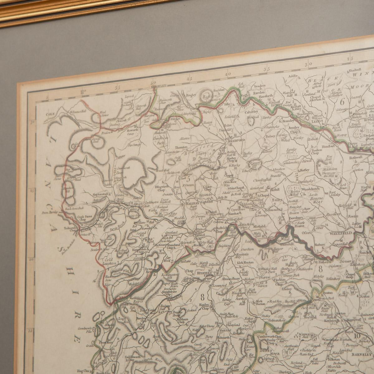 Carte du 19e siècle de John Carys de la partie sud du West Riding of Yorkshire, vers 1805 en vente 7