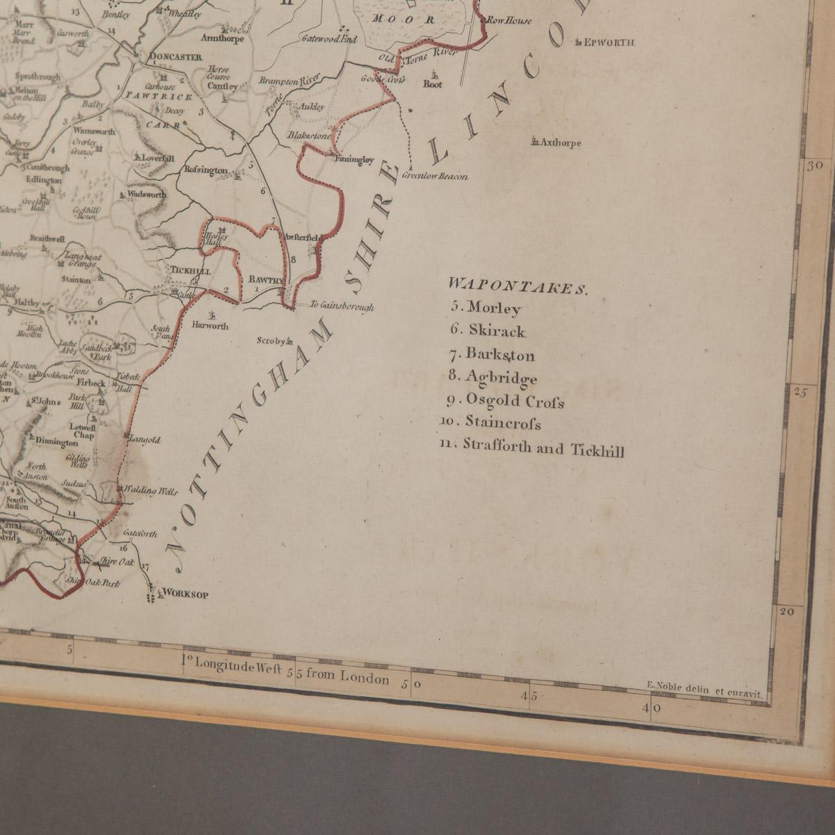 Carte du 19e siècle de John Carys de la partie sud du West Riding of Yorkshire, vers 1805 en vente 2