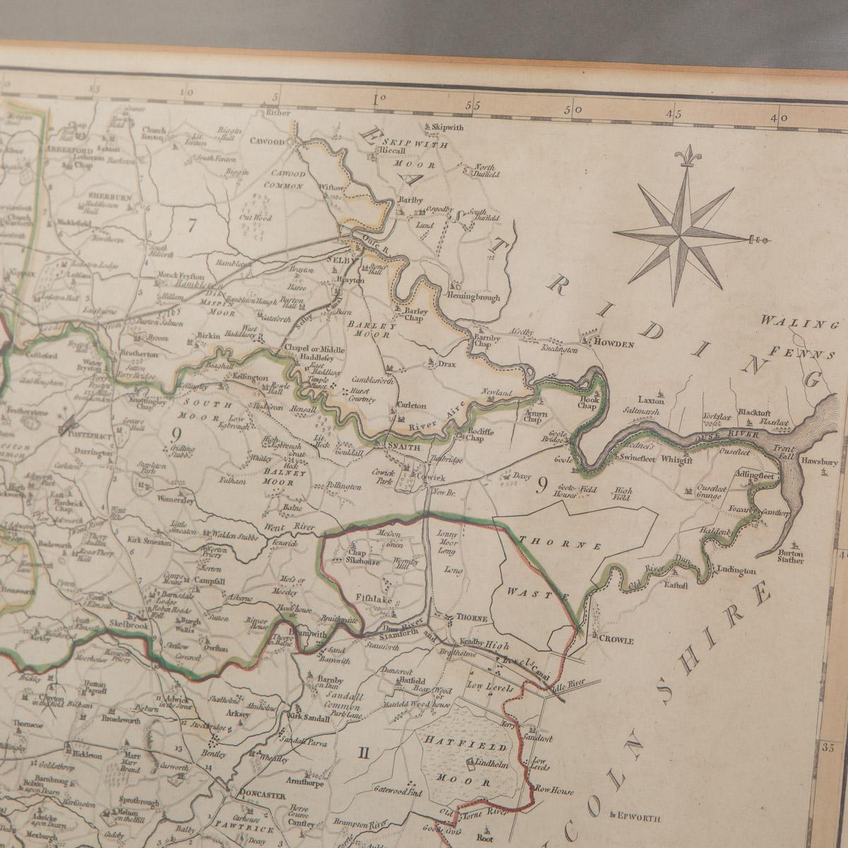 Carte du 19e siècle de John Carys de la partie sud du West Riding of Yorkshire, vers 1805 en vente 3