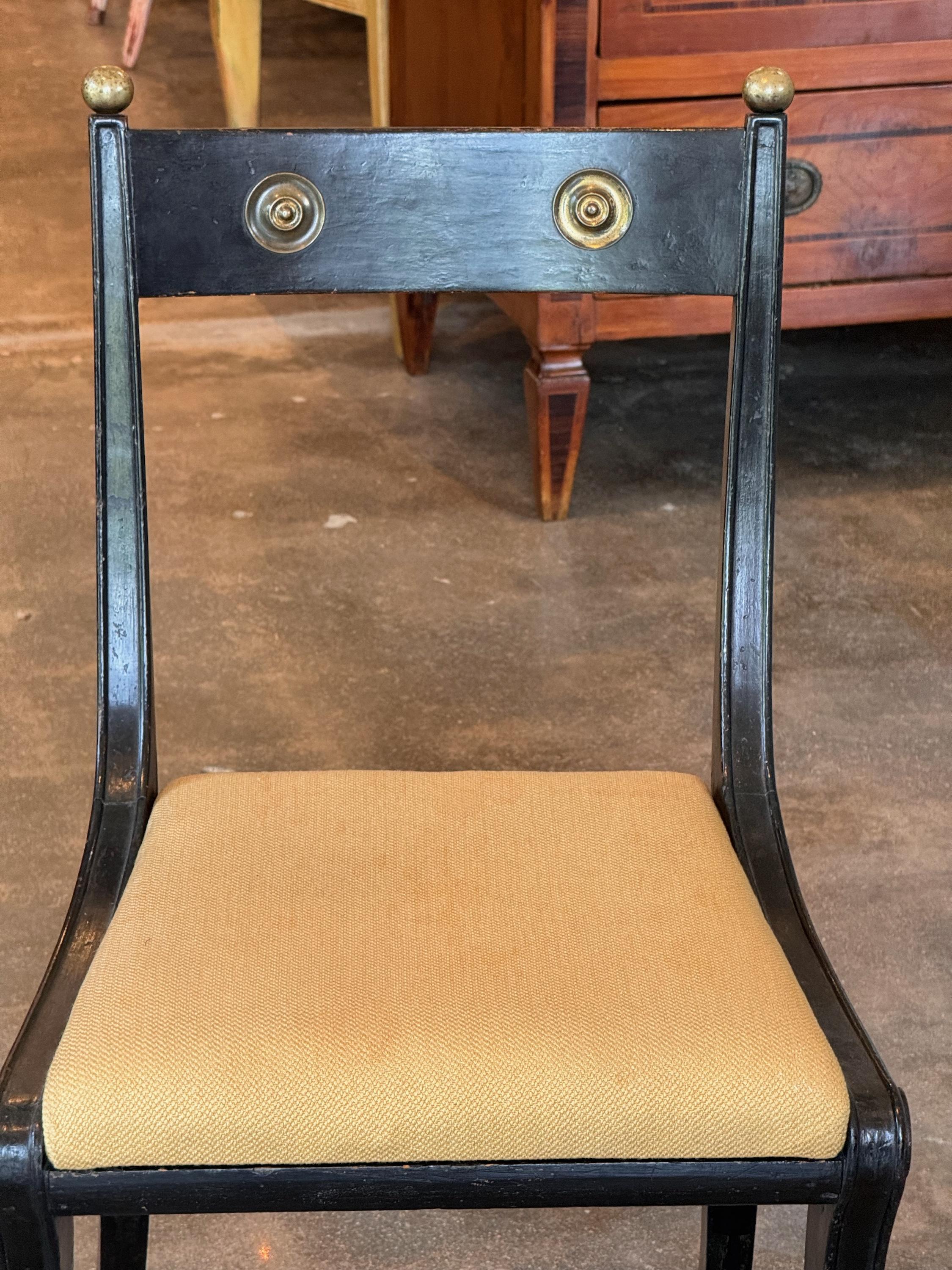 19th Century John Gee Regency Klismos Chair In Good Condition In Charlottesville, VA