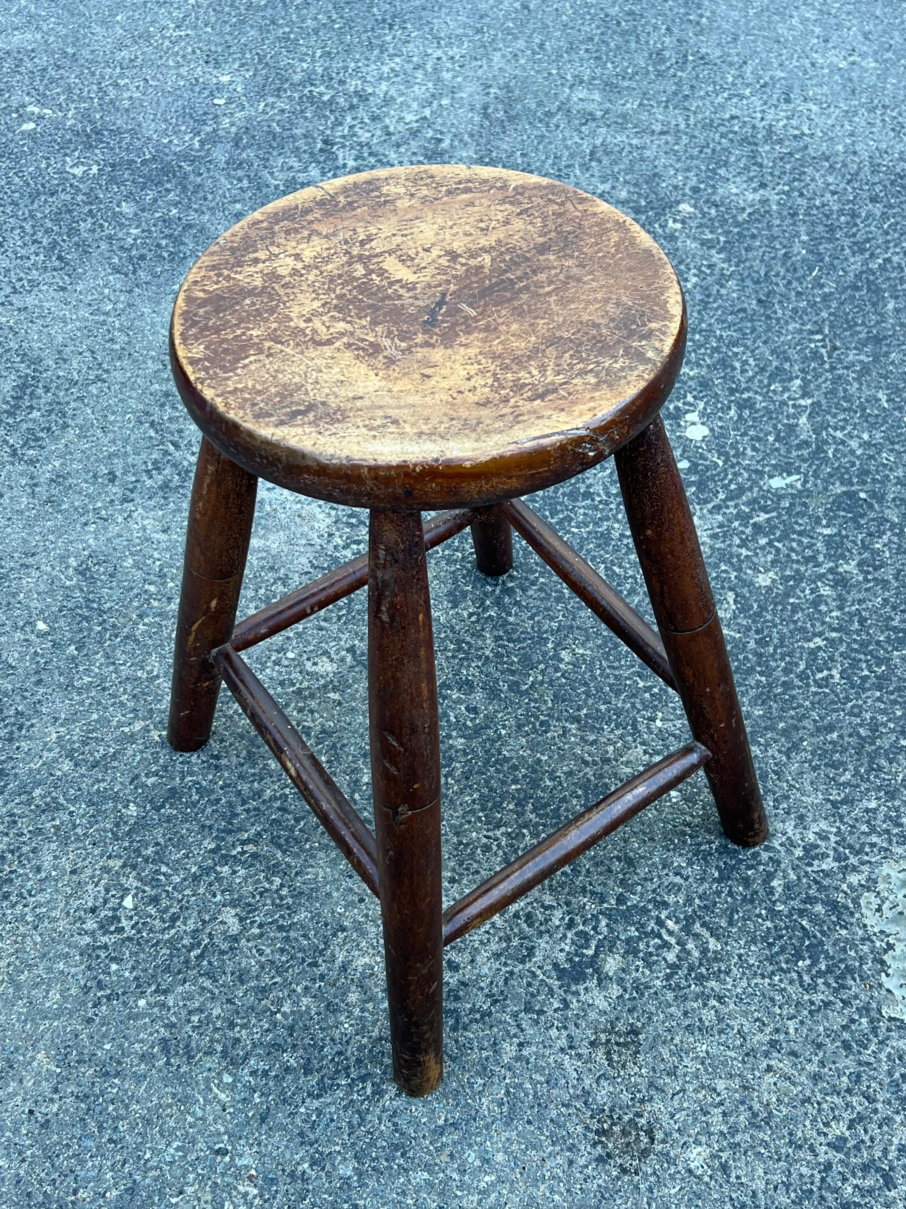 Hand-Crafted 19th Century Joint Stool For Sale