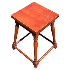 19th Century Joint Stool in Red Paint