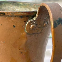 19th Century Judaica Hand Wrought Ritual Two Handled Copper Washing Laver